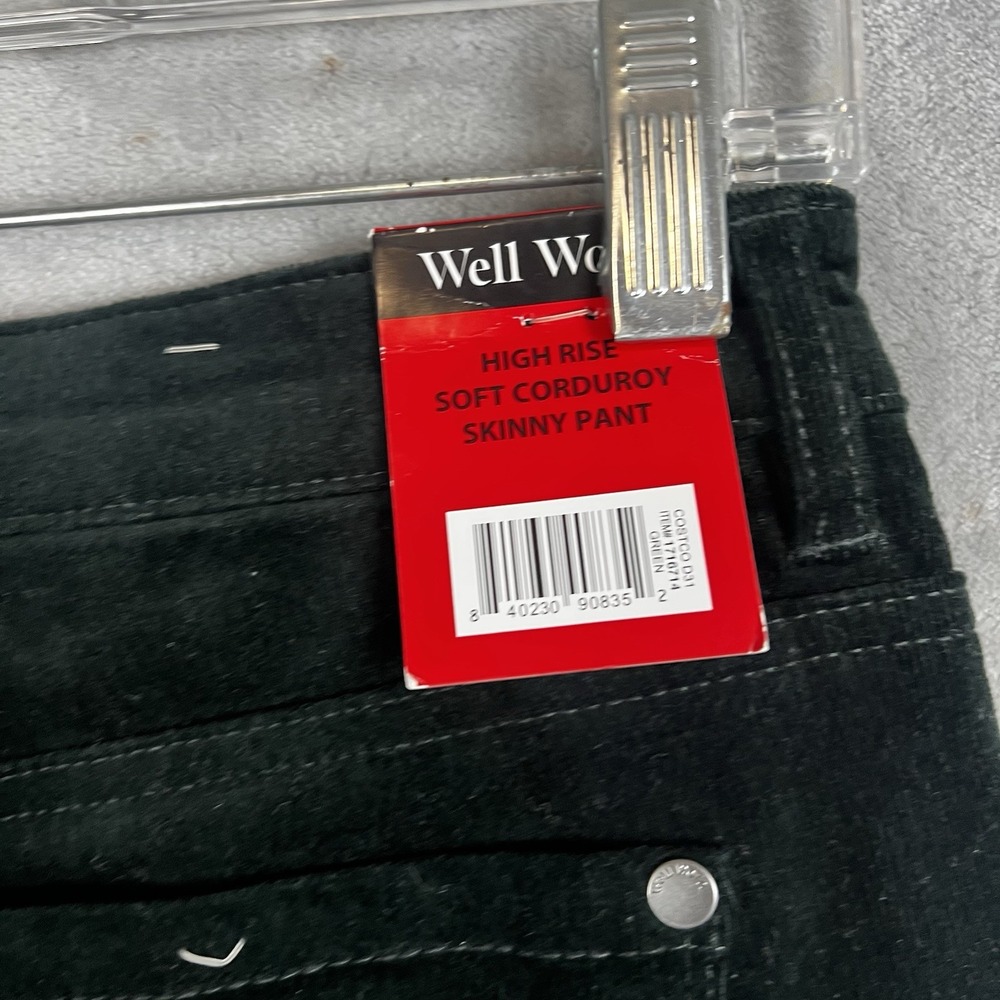 Well Worn Women Pants High Rise Corduroy Size 8 Olive Green Classy Elegant - Picture 8 of 12